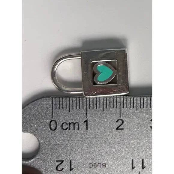 Tiffany & Co sterling silver padlock charm with blue enamel heart - Picture 8 of 15